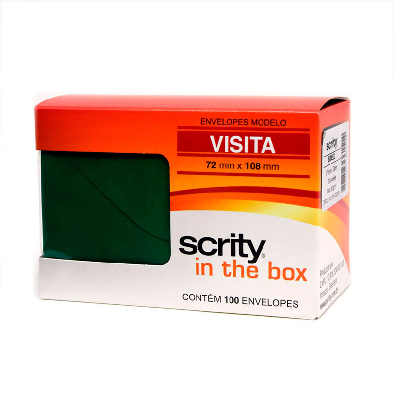 Envelope Color Plus Verde Escuro 72x108mm 100und Scrity em Oferta na Shopee