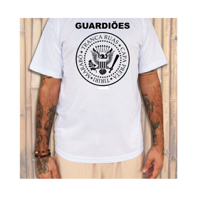 Camiseta Guardiões Tranca Rua Capa Preta Masculina Feminina