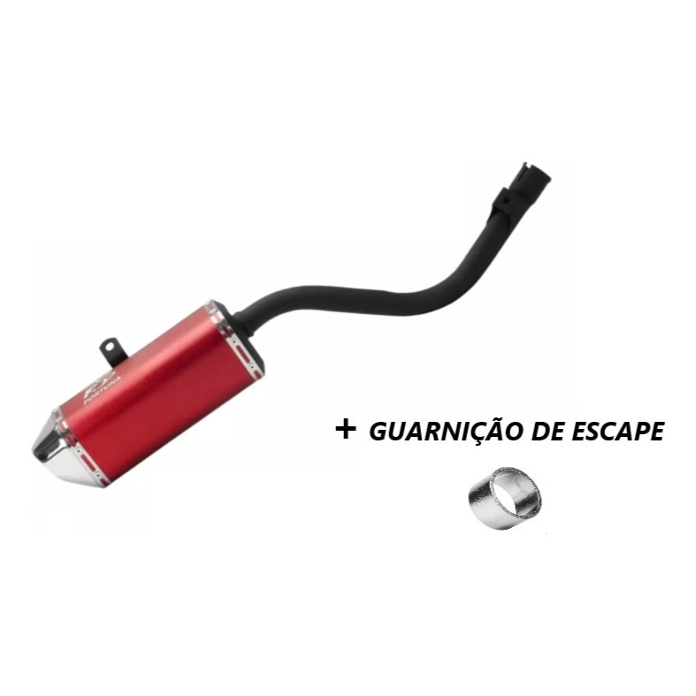 Kit Escapamento Nxr Bros 160 Mini Tri Vermelho Fortuna
