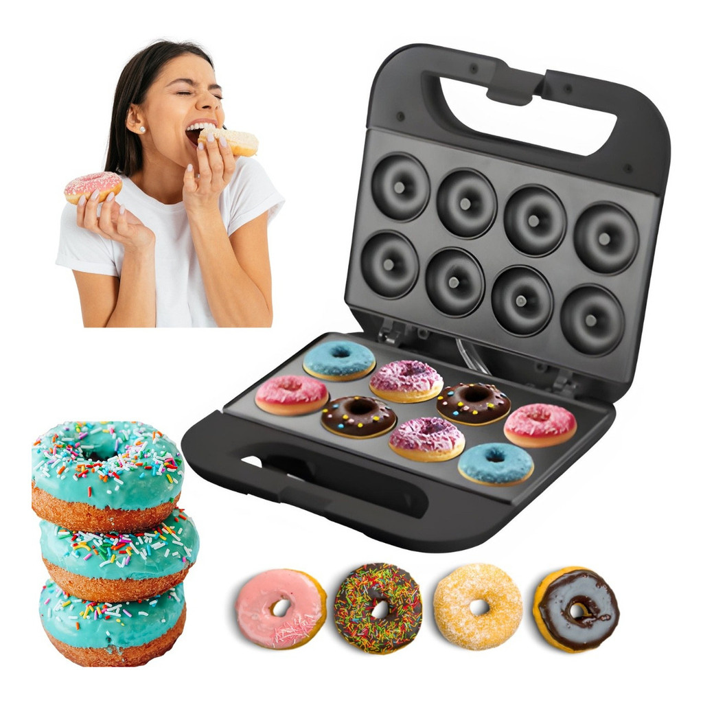 Máquina para Donuts 750W – Faça 8 Rosquinhas em Minutos Pronta Entrega 220V e 110V
