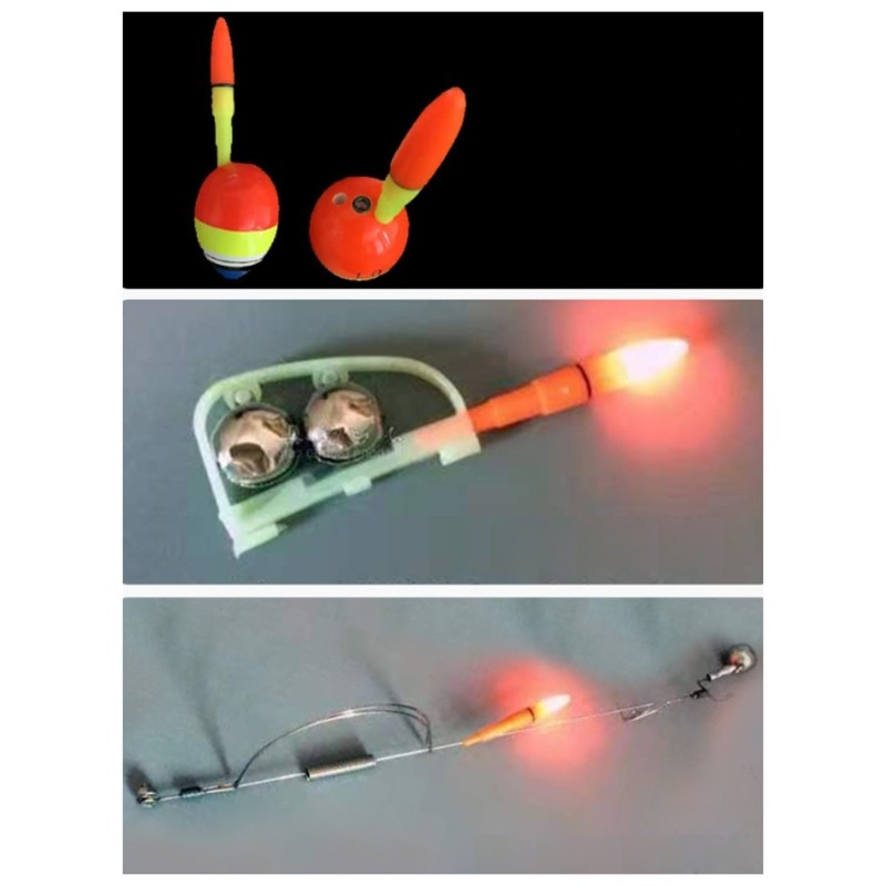 TENB 10 Pçs Ponta Da Vara Pesca Brilho Plug-in Noite Led Alimentadores Luz Mordidas Alarme Equipamento