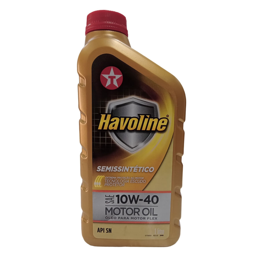 Óleo Lubrificante do Motor Texaco Havoline API SN 10W40 Semissintético com Tecnologia Escudo Protetor - 1L em Oferta na Shopee