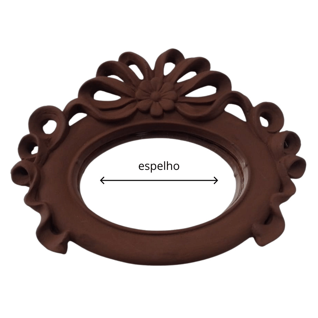 Espelho Marrom Terra – Reflexo que Conecta Corpo, Alma e Raízes -20,5cm