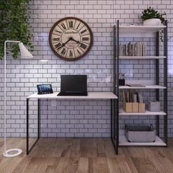 Mesa de Jantar Industrial Aço 4 Lugares 120cm