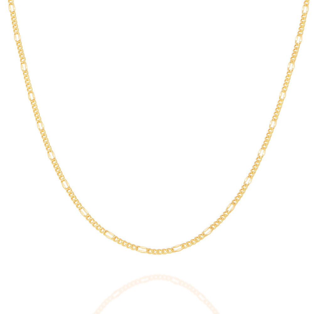 Cordao rommanel mascullino Formado Por Corrente Batida 5X1 Fio 0,40 Mm . Med 60 Cm em Oferta na Shopee