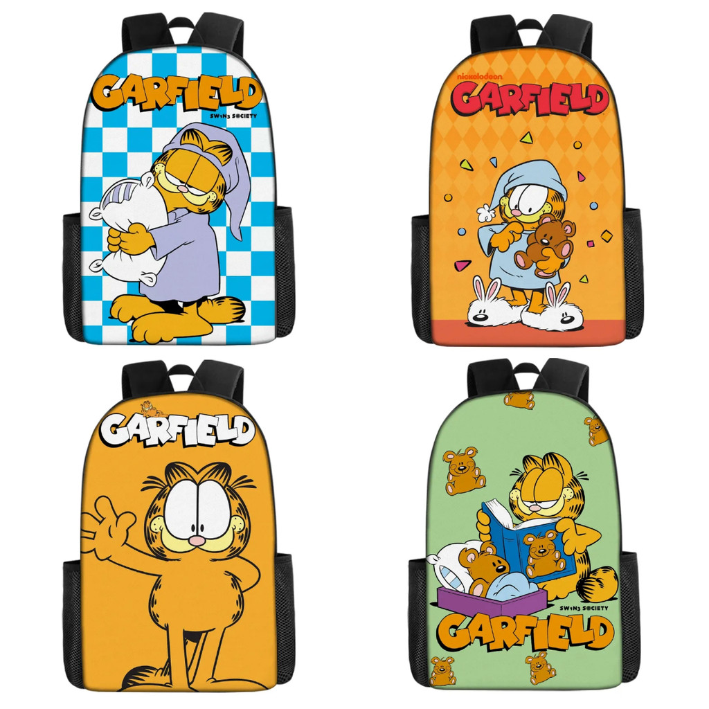 Conjunto De Bolsa Escolar Garfield Primária E Secundária 20L Mochila De Desenho Animado De 16 Polegadas Para Reduzir Car