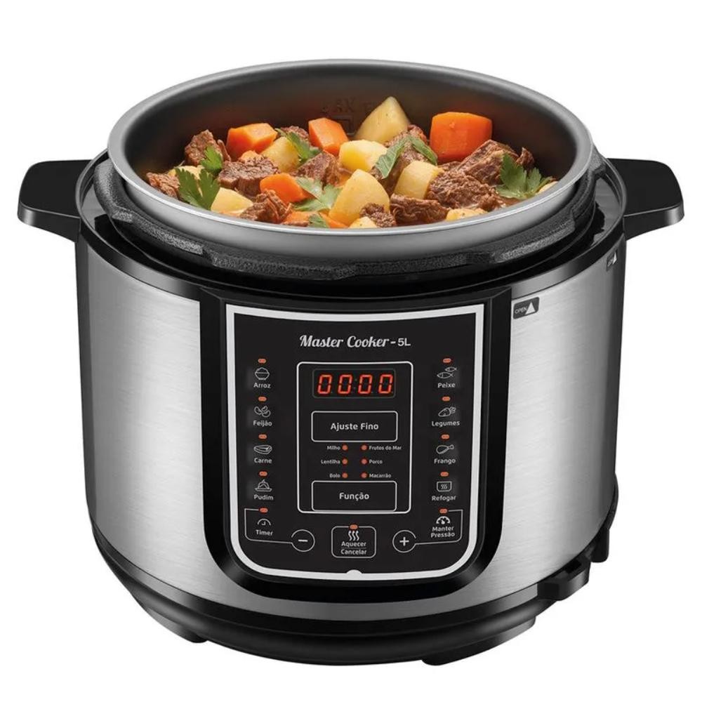 Panela de Pressão Elétrica Mondial Digital Master Cooker 5L 14 Funções 900W Preto/Inox 127V - PE-38 em Oferta na Shopee