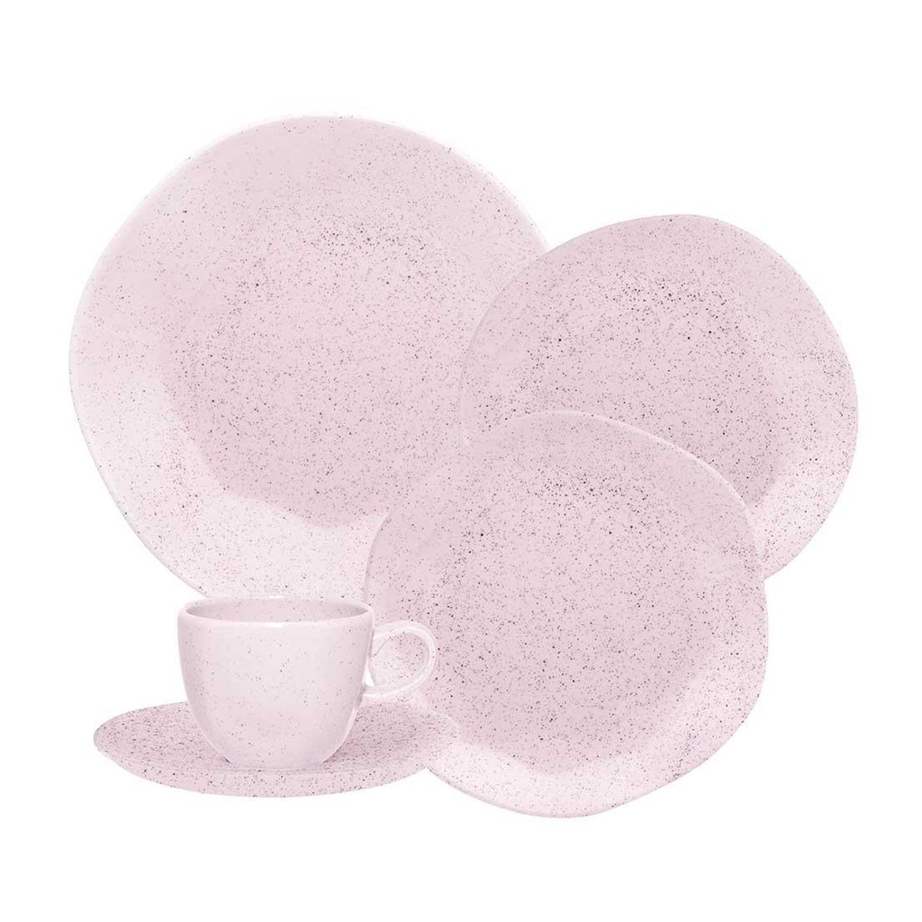 Aparelho de Jantar E Chá 20 Pçs Oxford Ryo Pink Sand em Oferta na Shopee