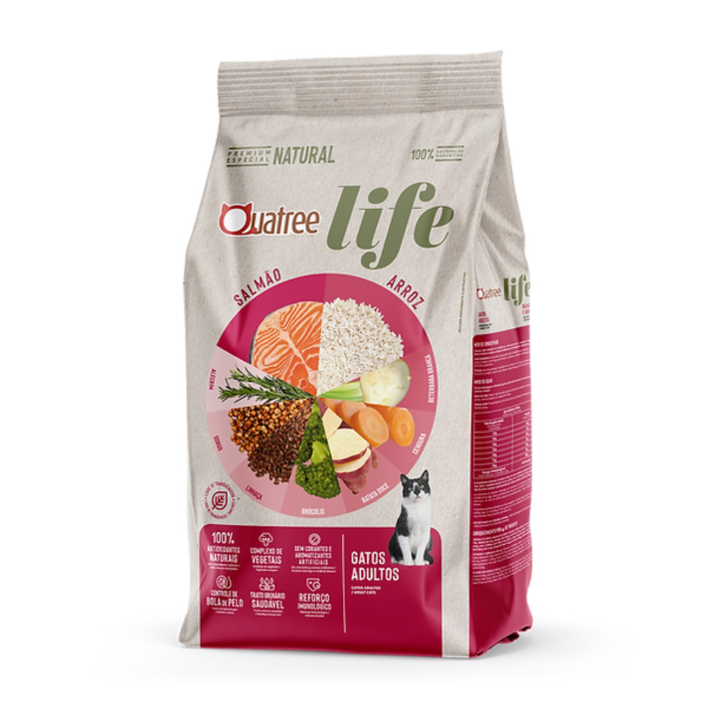 Ração Quatree Life Gatos Livre De Transgênicos Salmão 10.1kg