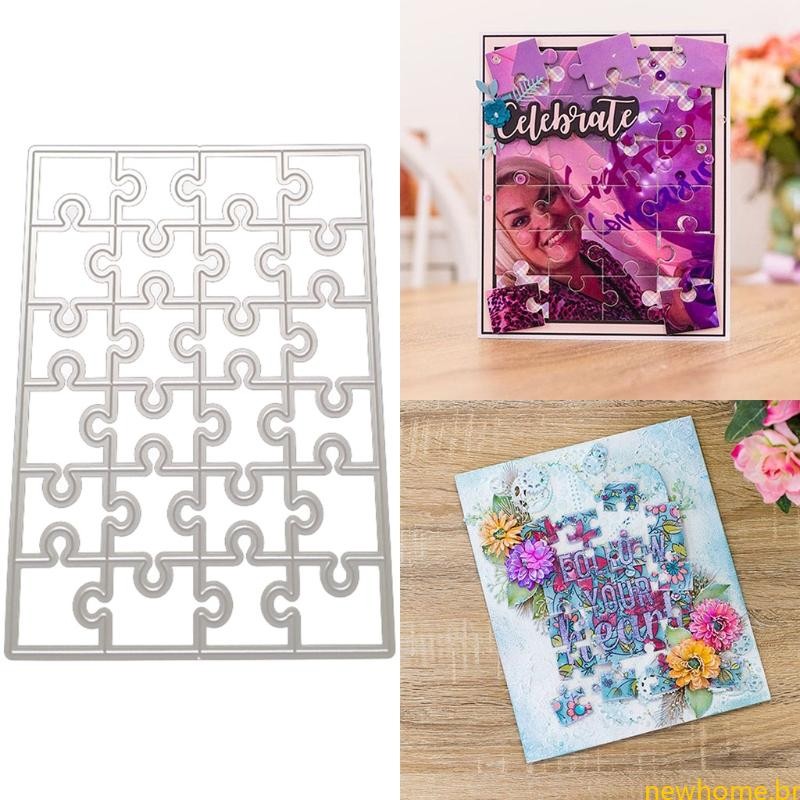 Quebra-Cabeça Corte Metal Estêncil Scrapbooking Álbum Modelo Cartão Molde Gravação Artesanato em Oferta na Shopee