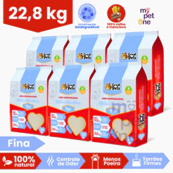Kit 6 Areia Biodegradável Fina Great Pets para Gatos - 3,8 Kg