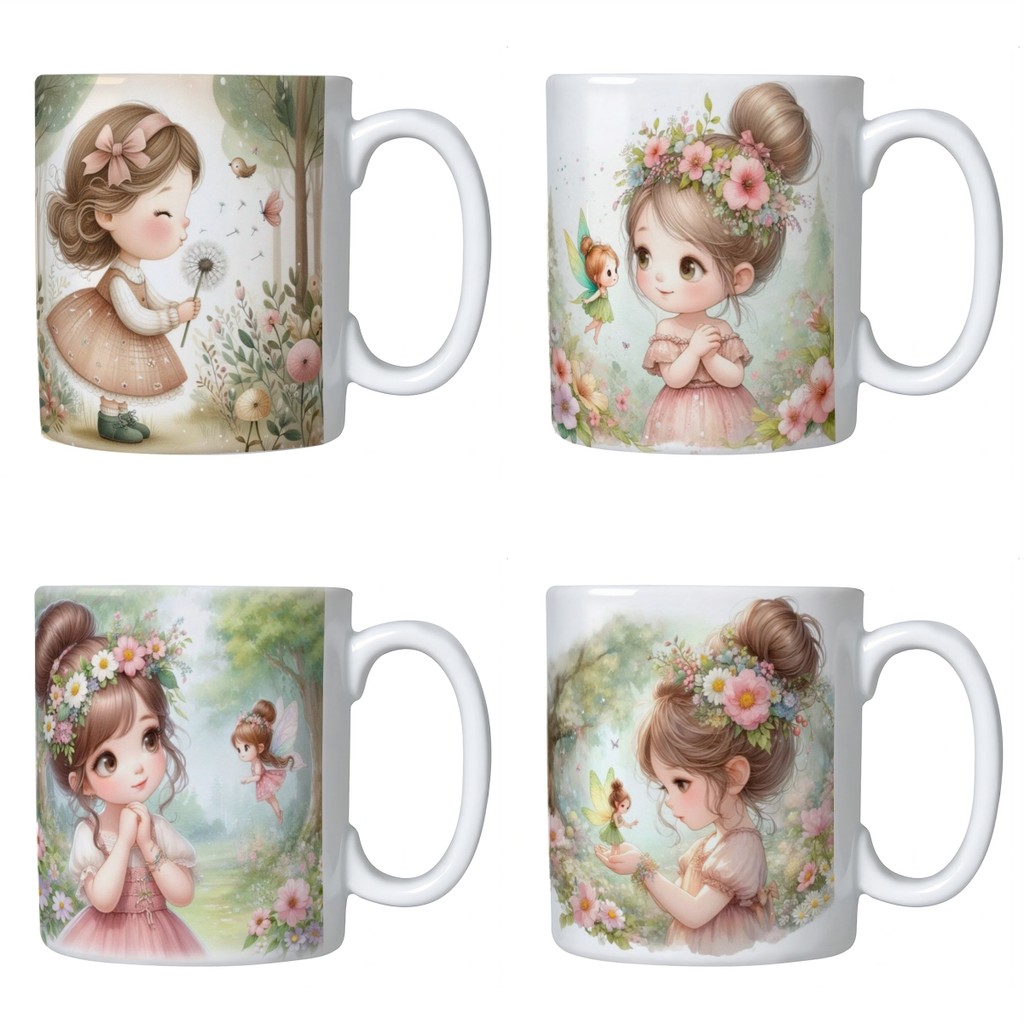 Kit 4 Canecas Jardim Encantado  Porcelana Presente em Oferta na Shopee