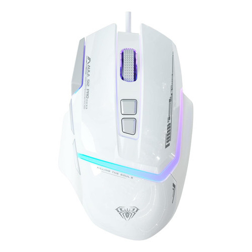 Aula S12pro White Wired Mouse, Dpi Optical Gamer Mouse B — R$ 83,22 em Shopee, 38% OFF