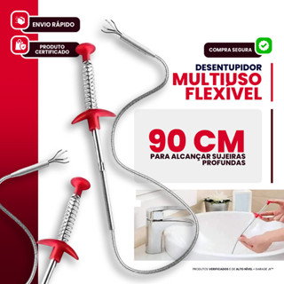 Desentupidor Manual Flexível 90cm tufão para Pia, Ralo, Vaso, Banheiro, Tubulação, Mola e Manivela em Oferta na Shopee