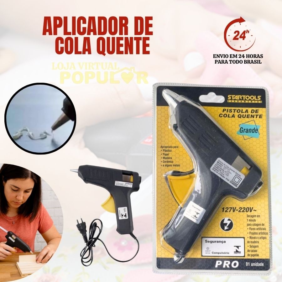 Ferramenta Ideal para Artesanato com Secagem Rápida Aplicador De Cola Quente Grande 15w 127V/220V
