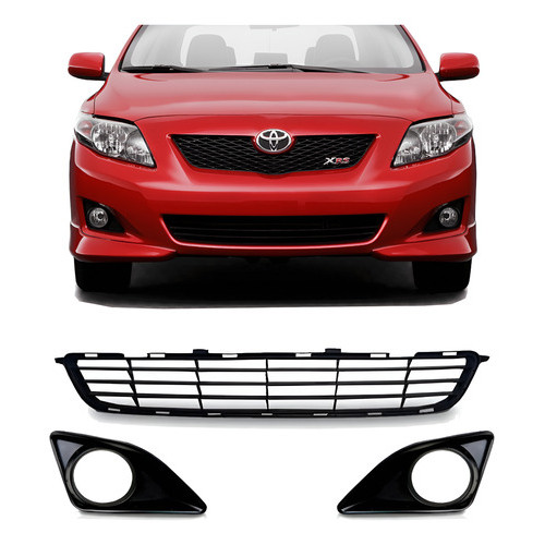 Kit Grade Central Parachoque Corolla 2008 Até 2011 Preto em Oferta na Shopee