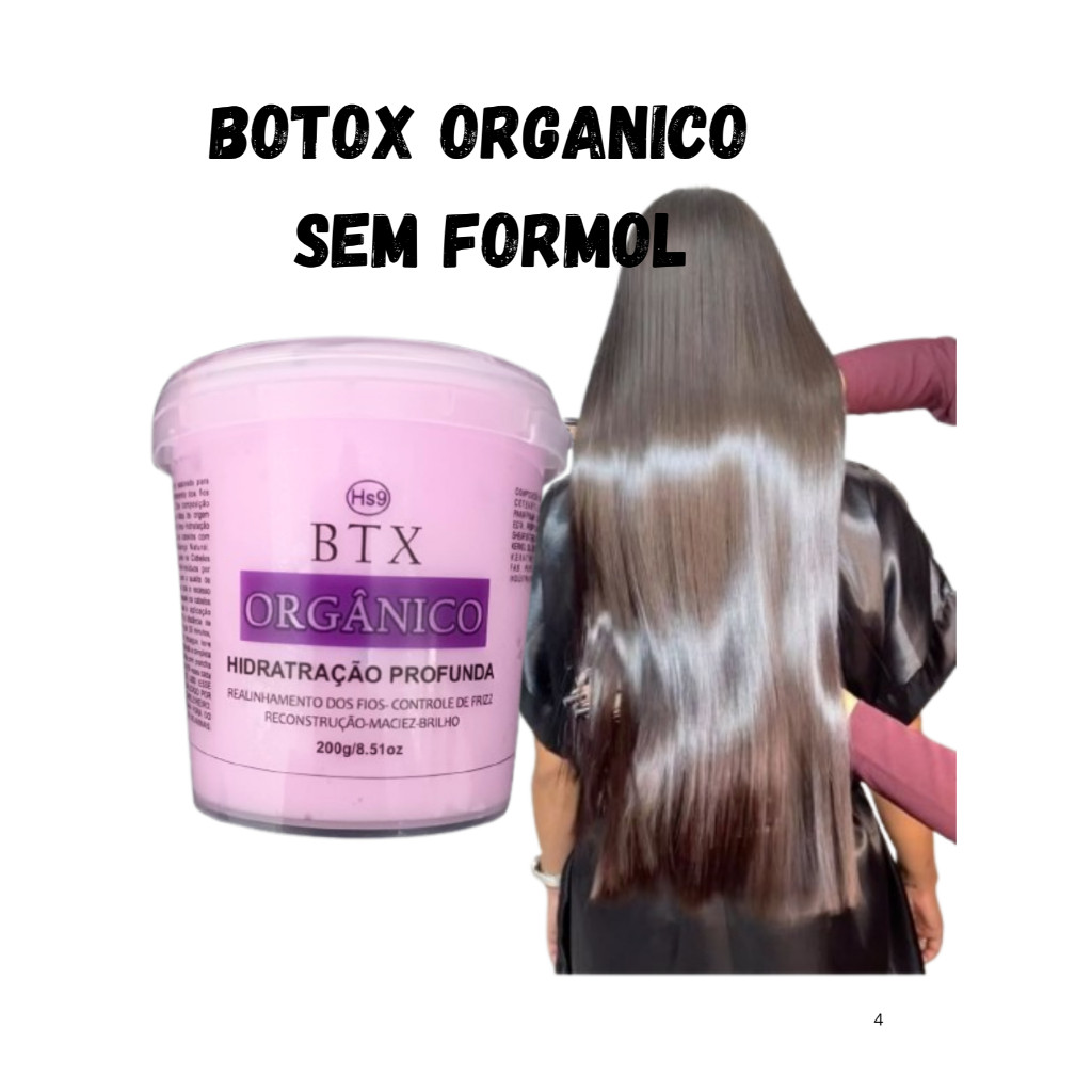 BTX 100% Organica 200 gr Sem Formol BTX  Alisa Muito Sem Danificar