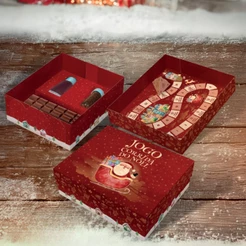 10 CAIXA NATAL JOGO DO NOEL 19X16X6,5 - CONTO DE NATAL 5622 (NATAL 2025 IDEIA) (CHOCO)