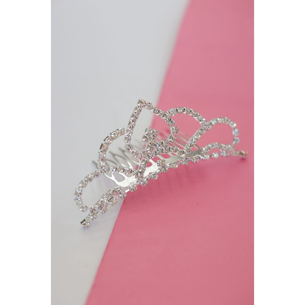 Coroa Pente de Princesa para Penteado Festa Infantil e Casamento