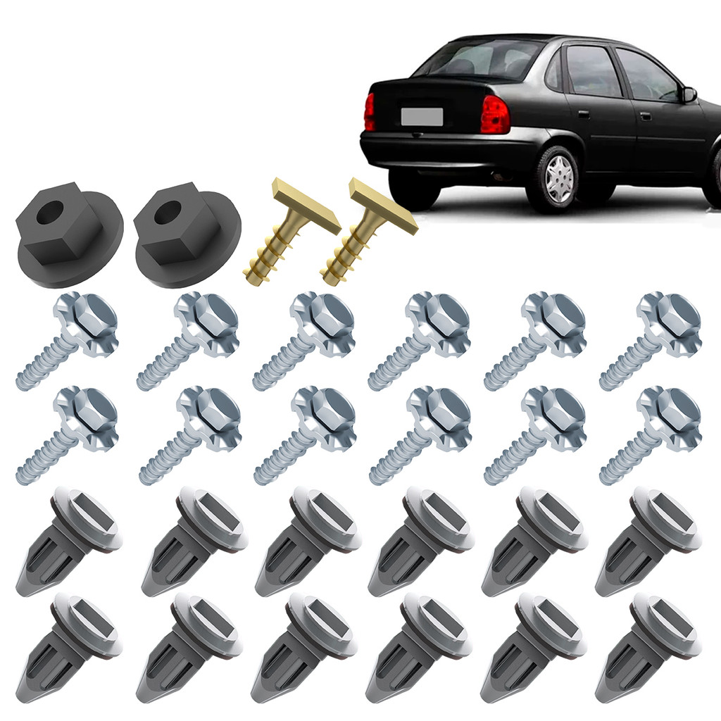 Kit Grampo Presilha 28 Peças Parachoque Traseiro Corsa Sedan 94 95 96 97 98 A 10 Pick Up 96 A 03