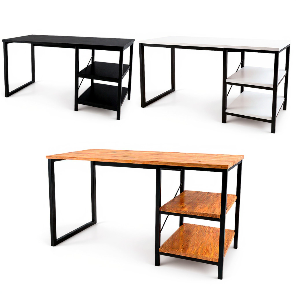 QUEIMA DE ESTOQUE!! Mesa Escrivaninha Com Nichos Home Office Industrial Estudo 120cm Escritório em Oferta na Shopee