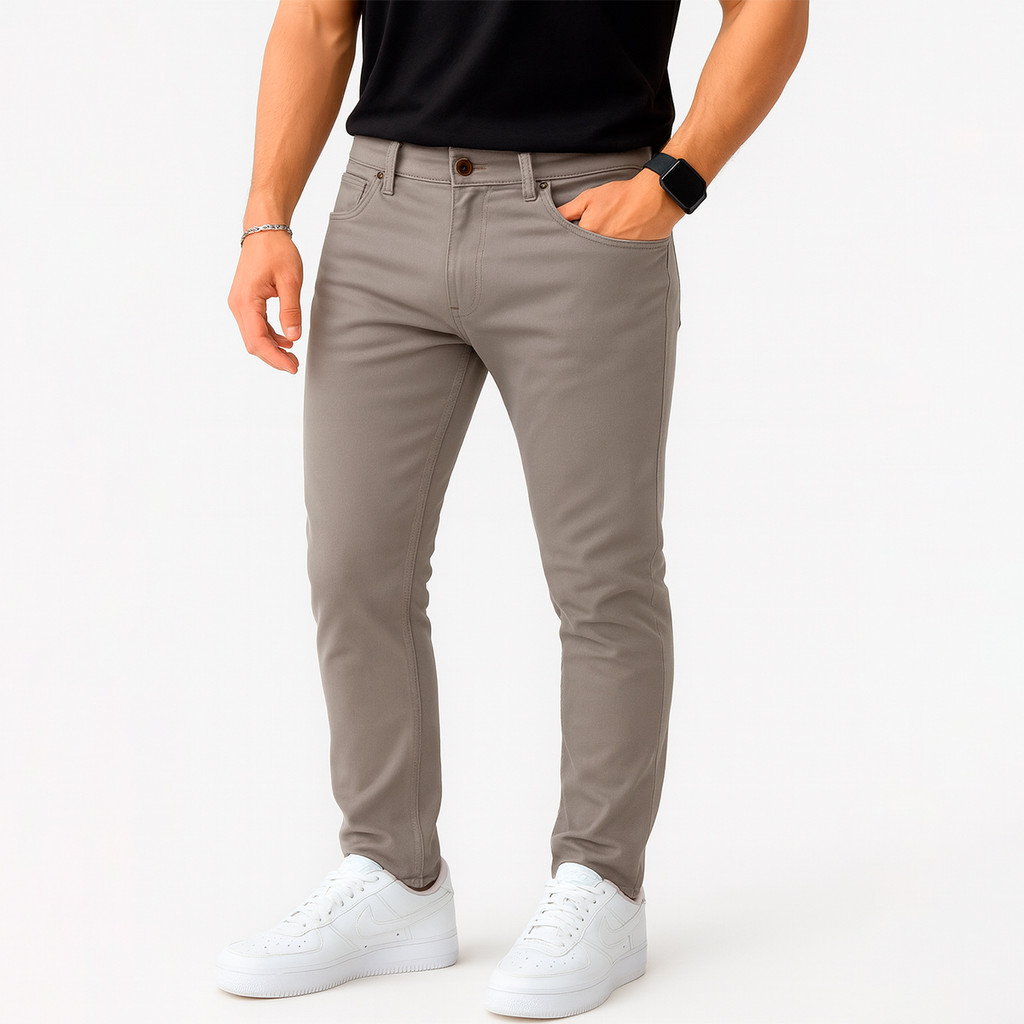 Calças Sarja Chino Premium Masculina Alfaiataria Esporte Fino Bolso Faca Bolso Embutido