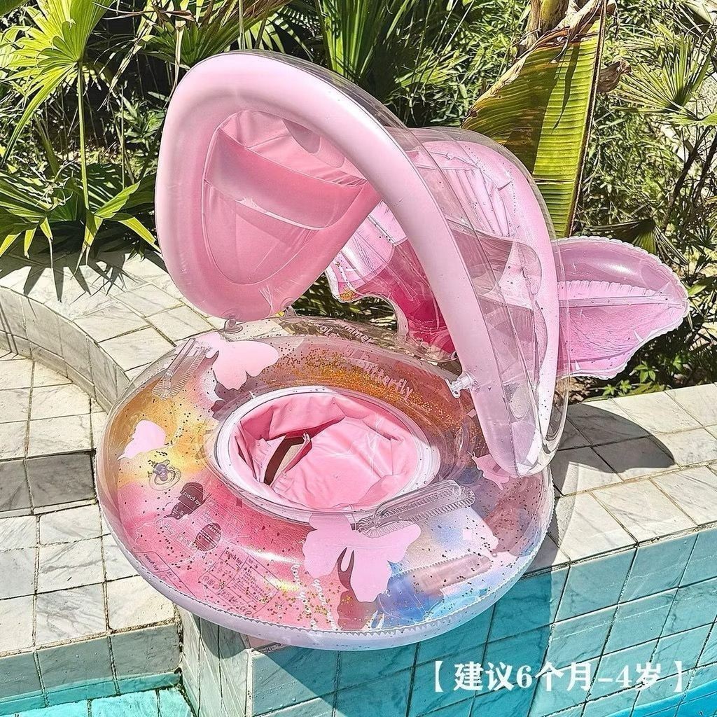 Bóia Para Bebê Bote com Cobertura e Assento Guardasol Inflável