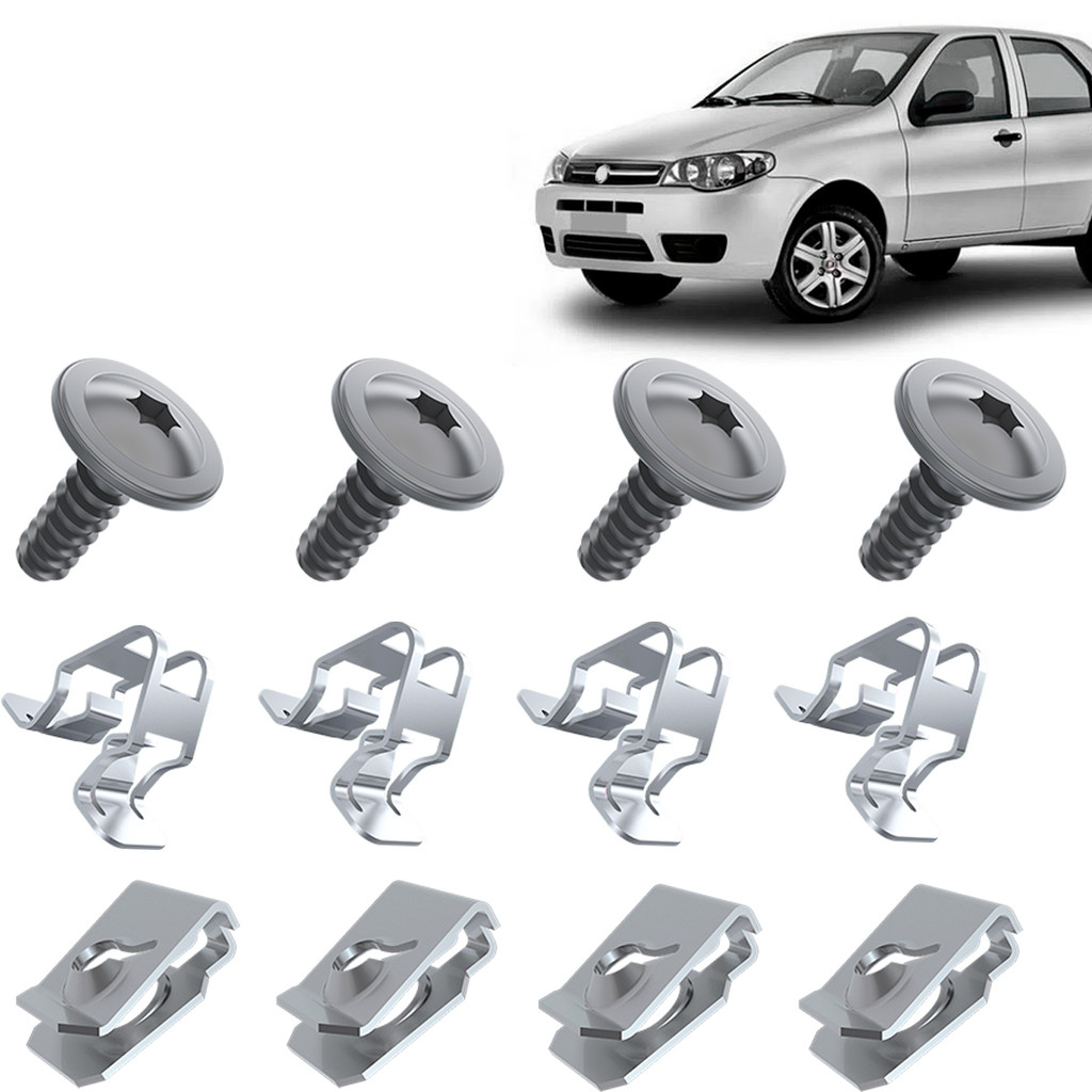 Kit Grampo Presilha 12 Peças Grade Dianteira Palio 04 05 06 07 08 09 10 11 12 13 14 2015 2016 2017 em Oferta na Shopee
