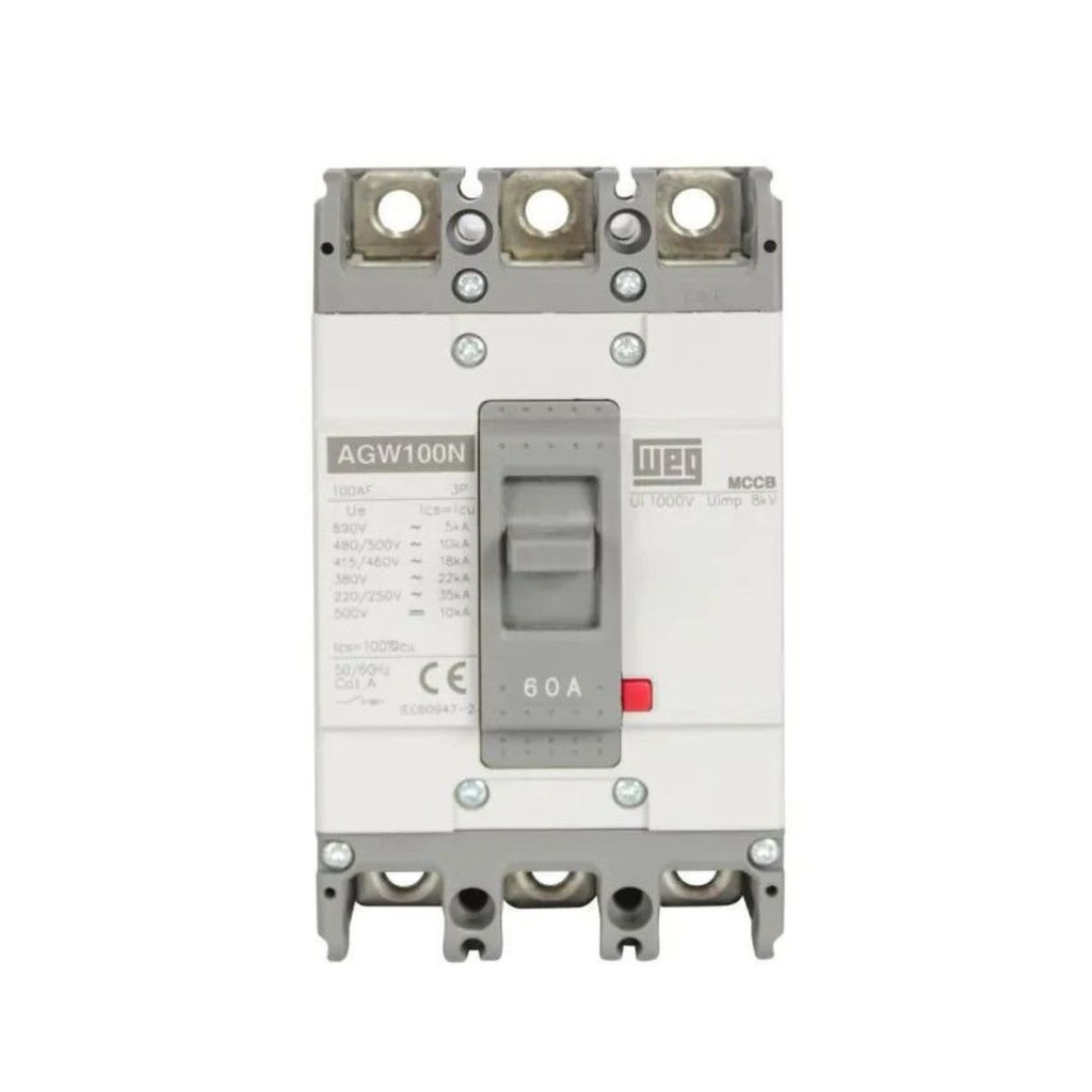 Disjuntor Caixa Moldada Tripolar AGW 100A 22kA Weg
