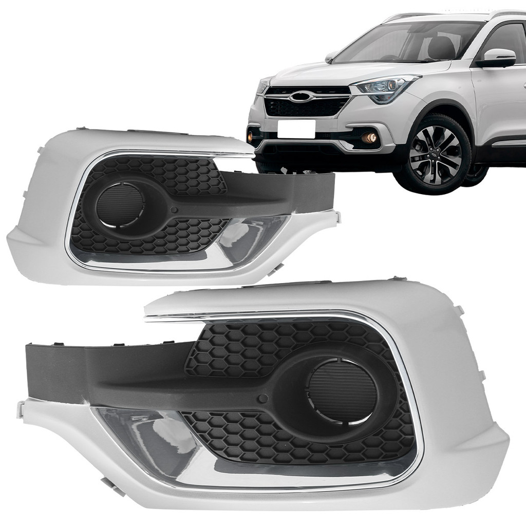 Grade Moldura Milha Tiggo 5x 2019 2020 Com Moldura Cromada em Oferta na Shopee