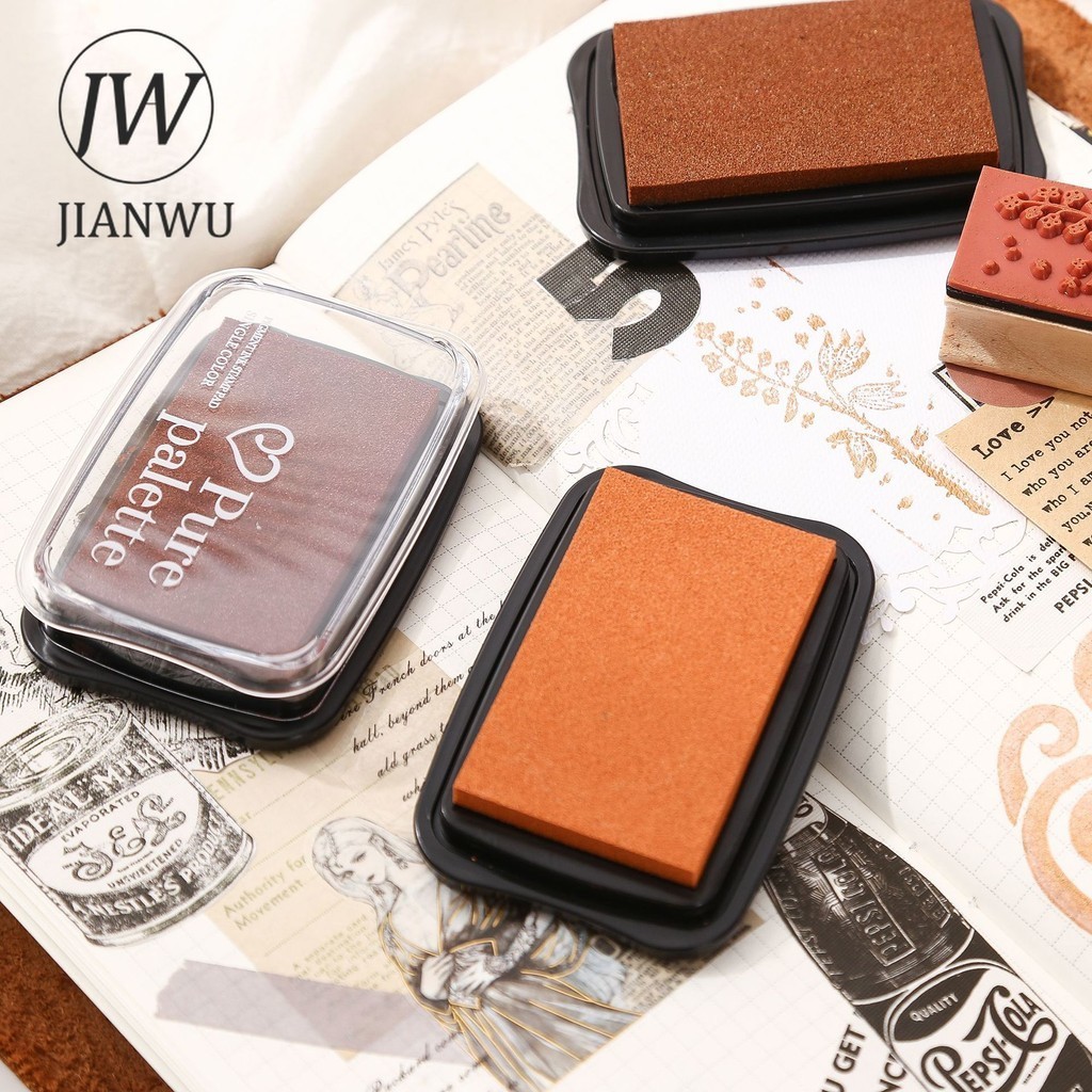 JIANWU 20 Cores Almofada De Tinta Grande Planeador De Óleo Material De Carimbo De Silicone Côncava Cor Da Cintura Criativa DIY Journal Stationery