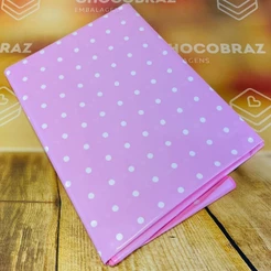10~50 TOALHAS P/ MESA FESTA POA ROSA/BRANCO BOPP PEROLA 78x78 INOVE (CHOCO)
