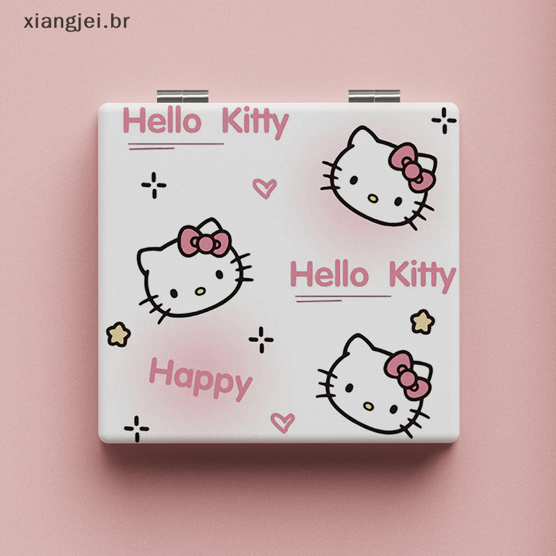 xiangjei Hello Kitty Espelho Portátil Pequeno Sanrio Espelhos Portáteis Dobráveis Padrão De Dupla Face Maquiagem Para Menina BR