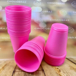 50~250 COPO ANIVERSARIO 200ml ROSA CHICLETE BELLO FESTAS (CHOCO)