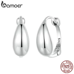 Brincos Bamoer 925 Sterling Sliver De Fita De Água Desenho De Gotas Jóias Para Mulheres