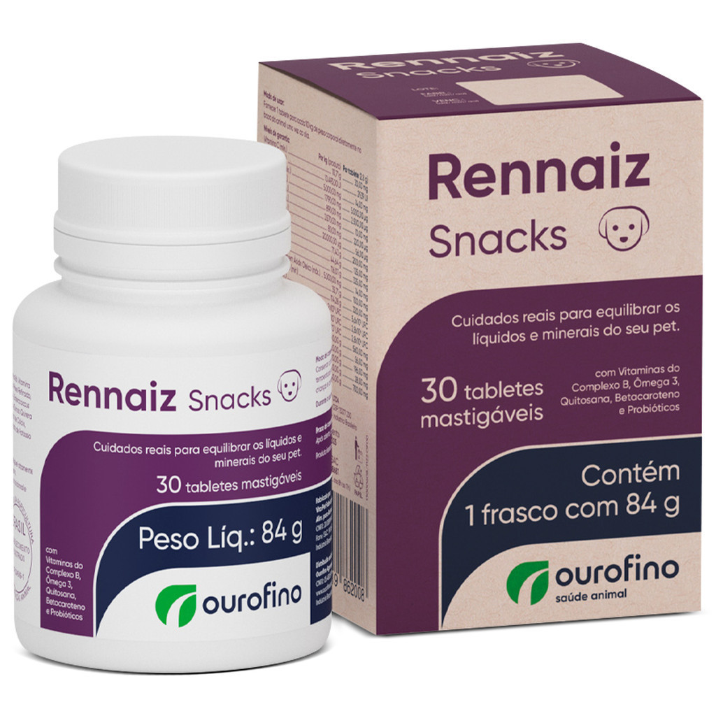 Rennaiz Snacks 30 tabletes palatáveis ourofino P/Cães em Oferta na Shopee