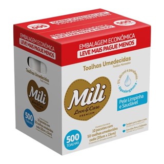 Toalhas Umedecidas Mili Love e Care 500 Toalhas - Mili em Oferta na Shopee