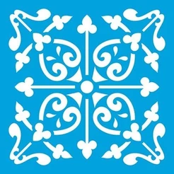 Stencil Litoarte 10 x 10 cm - ST-X-317 Azulejo