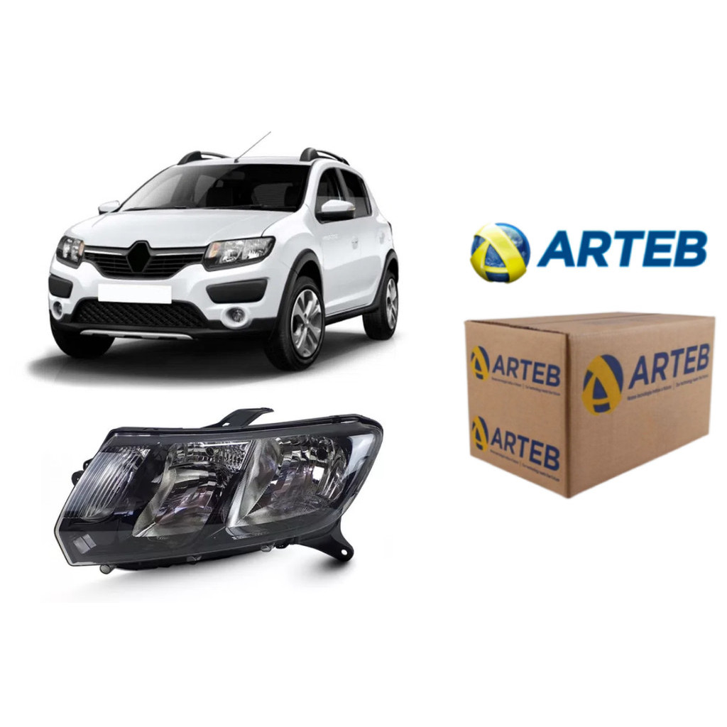 Farol Mascara Negra Sandero Stepway 2019 Original Arteb Esq