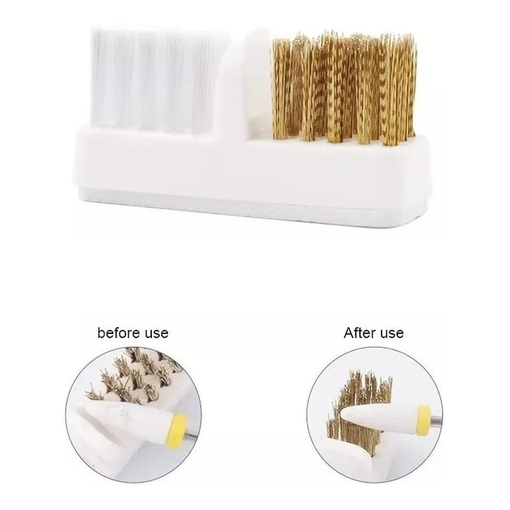 Escovinha Para Limpeza Broca E Pinceis De Unha Aço Plástico