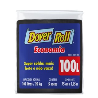 Saco Para Lixo 100L Dover Roll Economia Preto 5Un em Oferta na Shopee