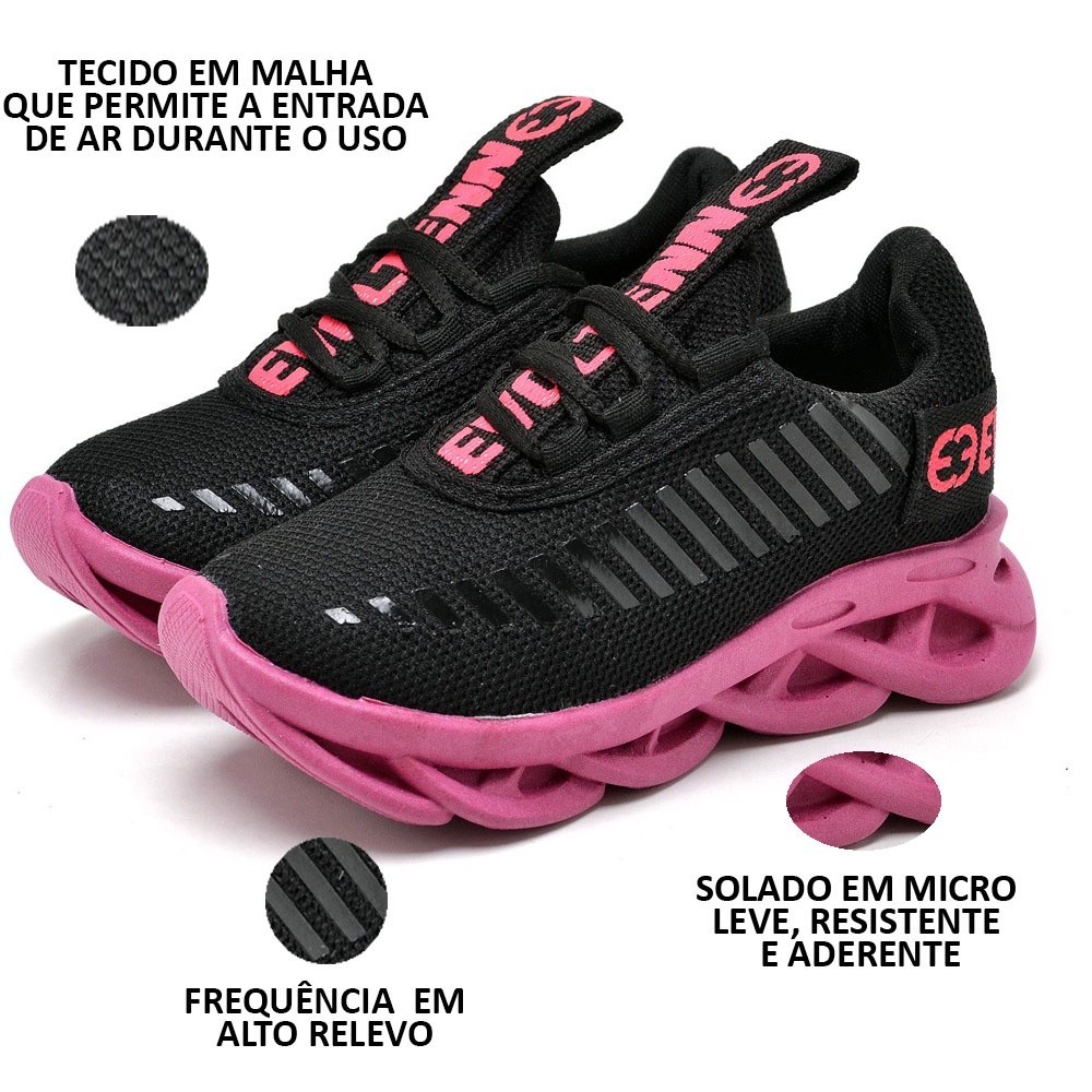 Tênis Infantil Feminino Macio Confortável Escolar Sola Trança Promoção. em Oferta na Shopee