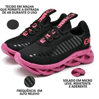 Tênis Infantil Feminino Macio Confortável Escolar Sola Trança Promoção. em Oferta na Shopee