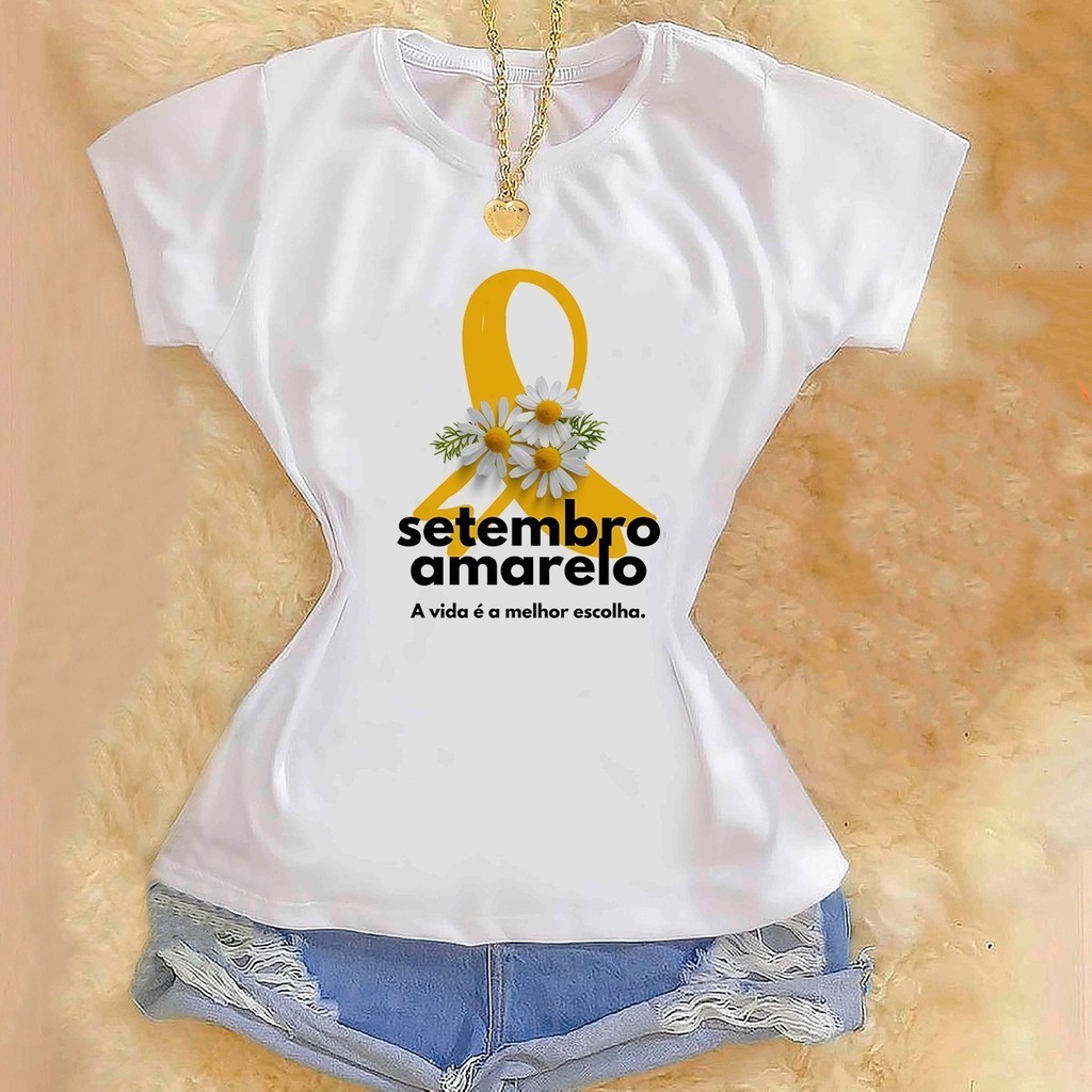 Blusa T-shirt Camiseta Básica - Setembro Amarelo