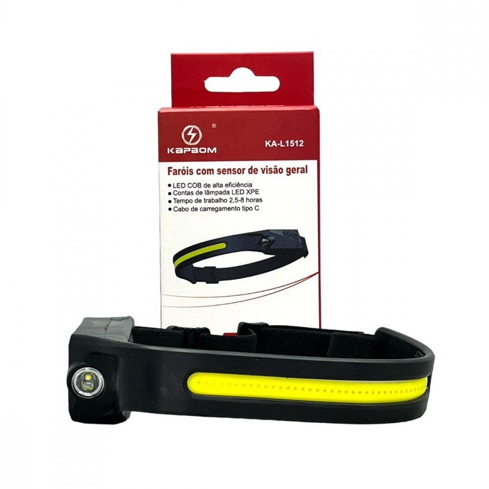 Lanterna De Cabeça LED COB USB Recarregável À Prova D 'Água Holofote Sensor De Movimento Com Lanterna Brilhante KA-L1512/AL-B1902