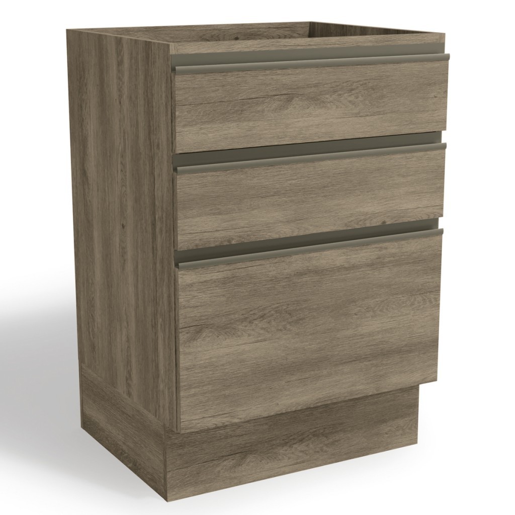 Armário de Cozinha 60 cm Maxxi 3 Gavetas G743 Nogal - Kappesberg em Oferta na Shopee