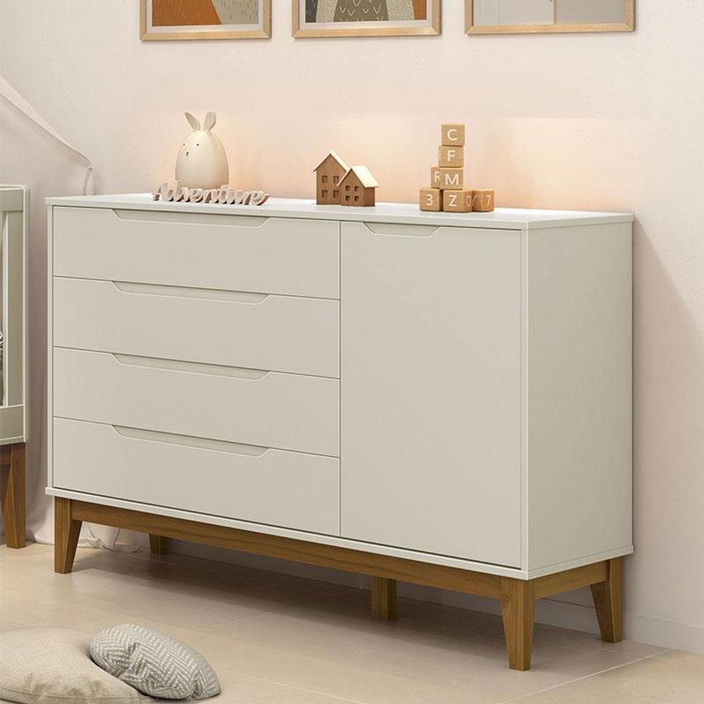 Cômoda Com Porta Classic Elfe Areia Acetinado Amadeirado - Reller em Oferta na Shopee