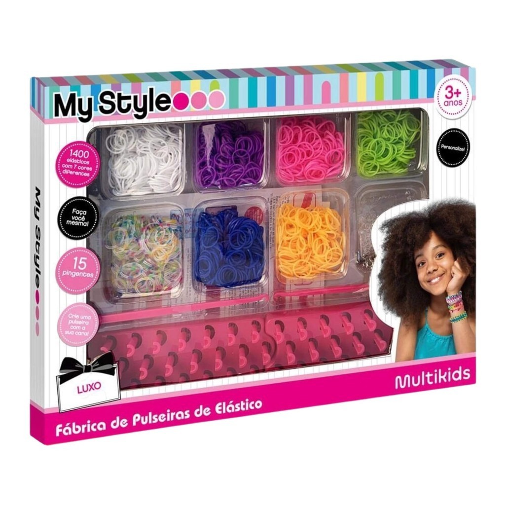 Brinquedo Infantil Fábrica de Pulseiras de Elástico My Style Luxo Multikids - BR1473 - Hobbies & Collections