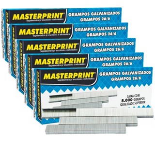 Grampo Galvanizado 26/6 5000 Grampos Kit 5 Caixas Resistente em Oferta na Shopee