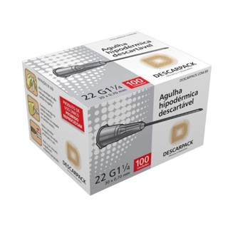 Agulha 30x0,70 22g Descartável Estéril Hipodérmica C/100un - Descarpack em Oferta na Shopee